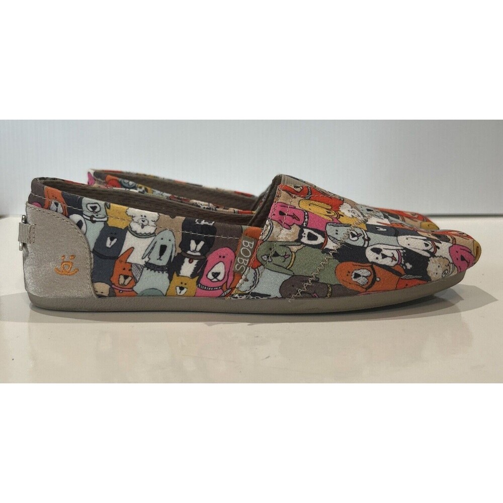 Bob's for Dogs Canvas Flats Slip on Shoes Sketchers Memory Foam Women's 8